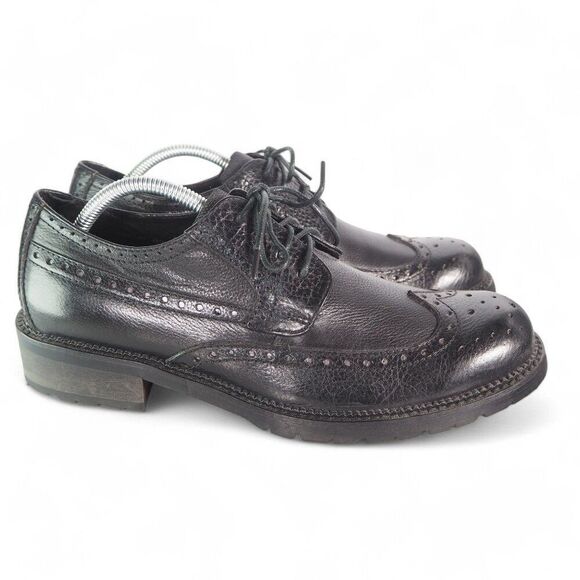 Donald by Donald J. Pliner Brad Wingtip Leather Oxfords Black Men's 9 - Picture 4 of 12